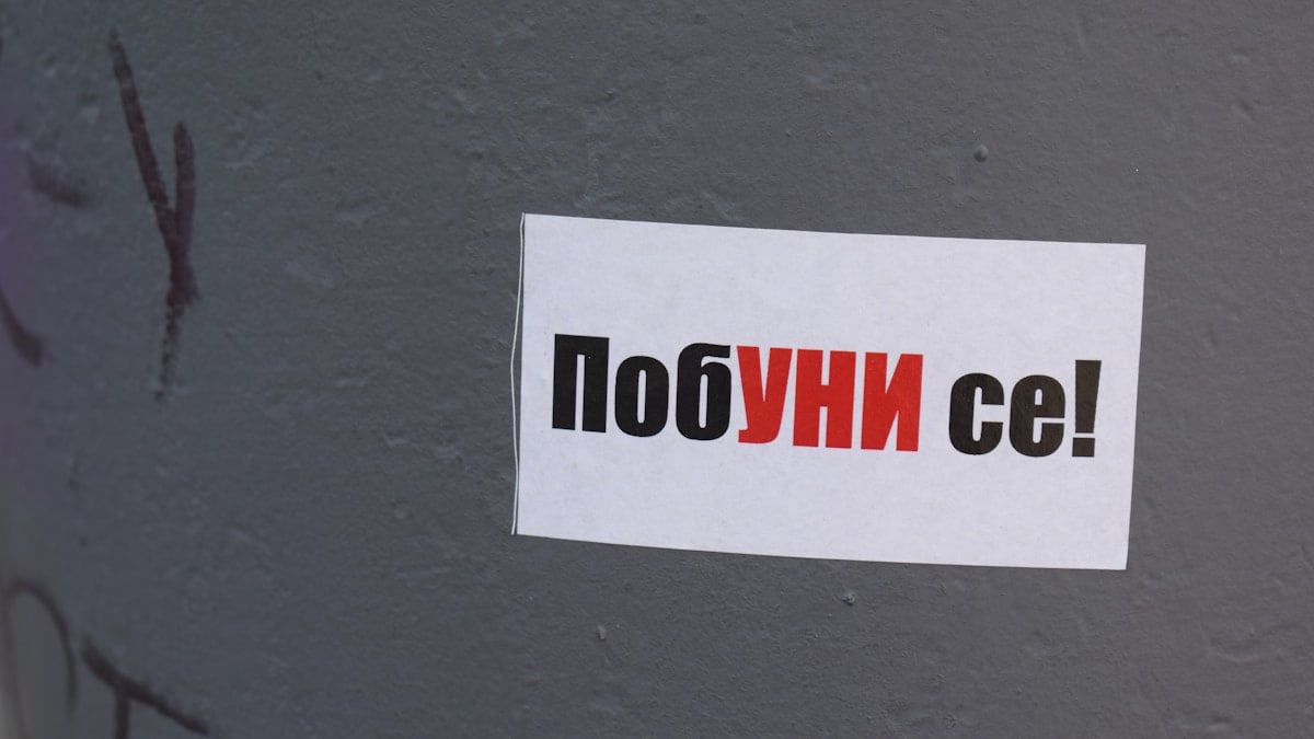 Rebel! the sticker reads
